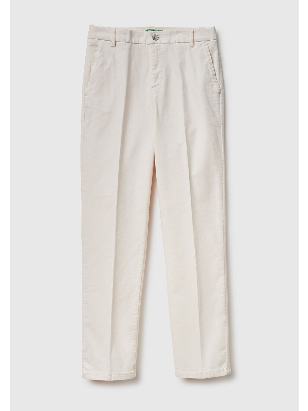 Ekru Kadın Krem Pamuk ve Modal Karışımlı Önü Cepli Kadife Chino Pantolon-1