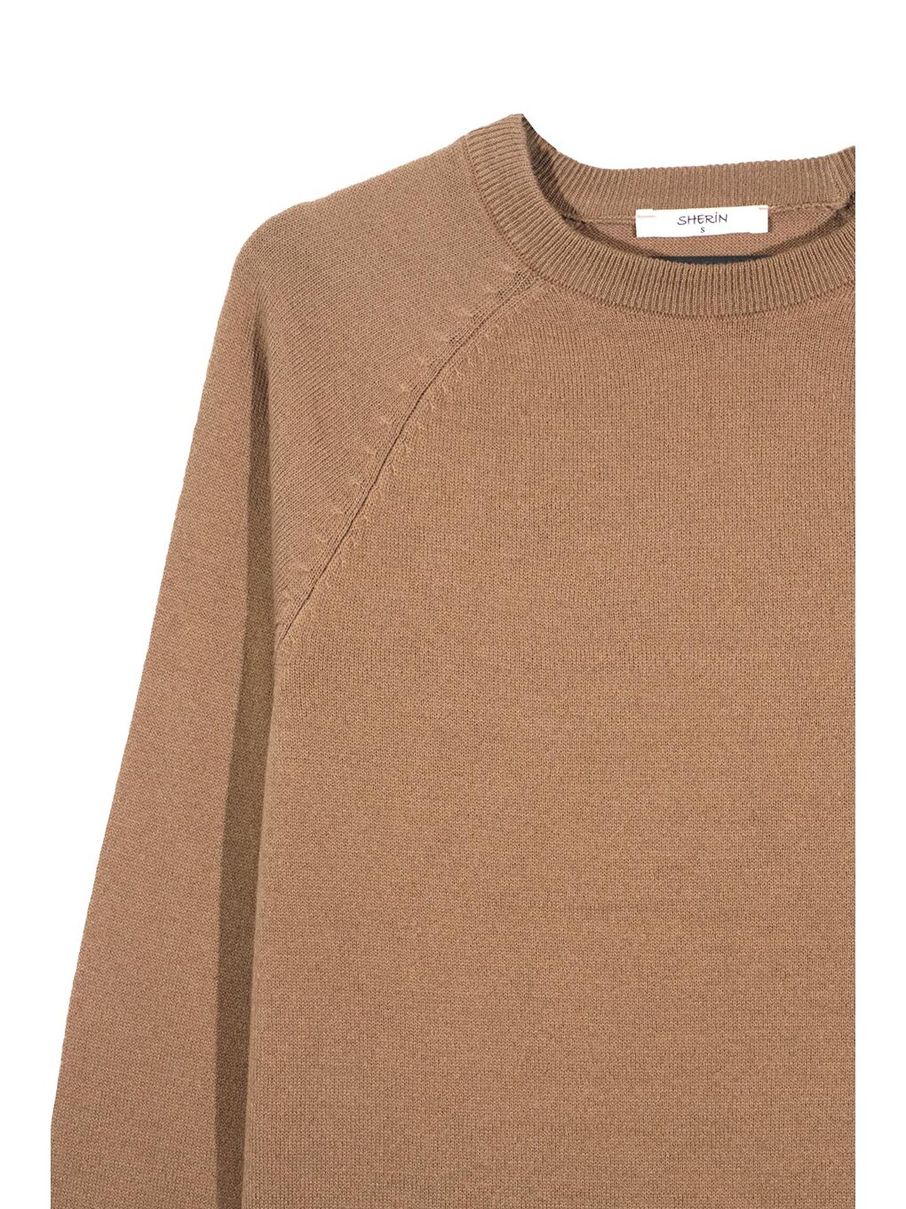 Kahverengi Açık Kahve Bisiklet Yaka Kazak-1