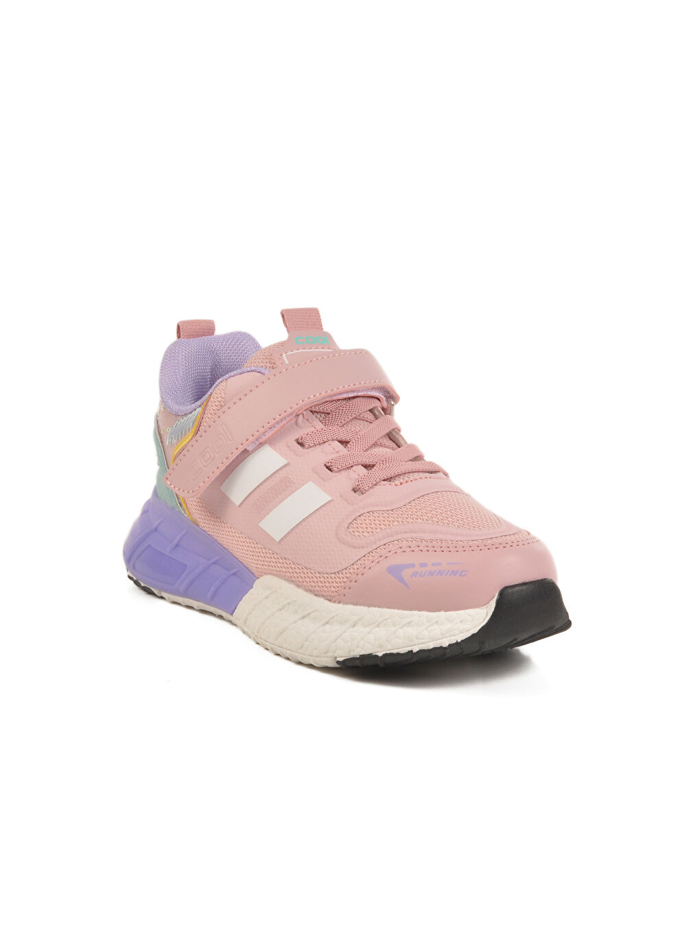 Pembe Pudra Cırtlı Fileli Çocuk Spor Ayakkabı Ukon F-2