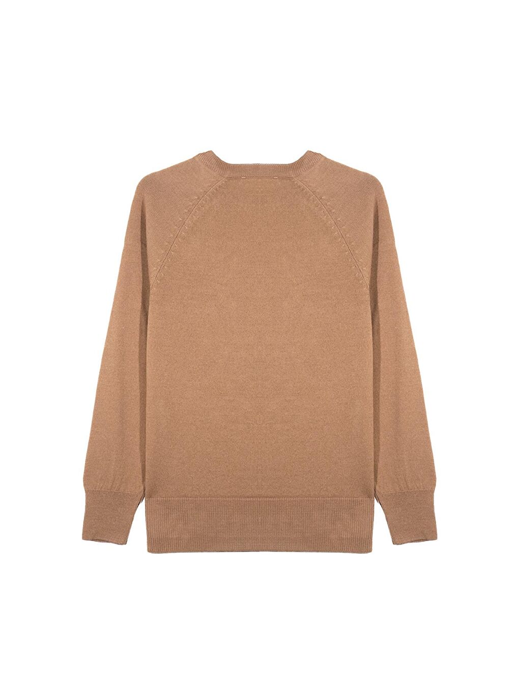 Kahverengi Açık Kahve Bisiklet Yaka Kazak-2