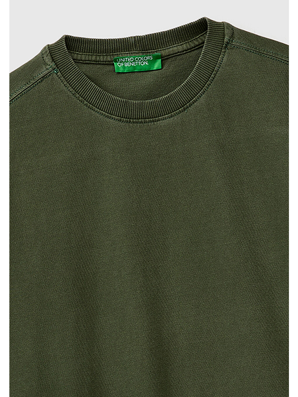 Erkek Yeşil %100 Pamuk Logo Baskılı Relax Fit T-Shirt-2