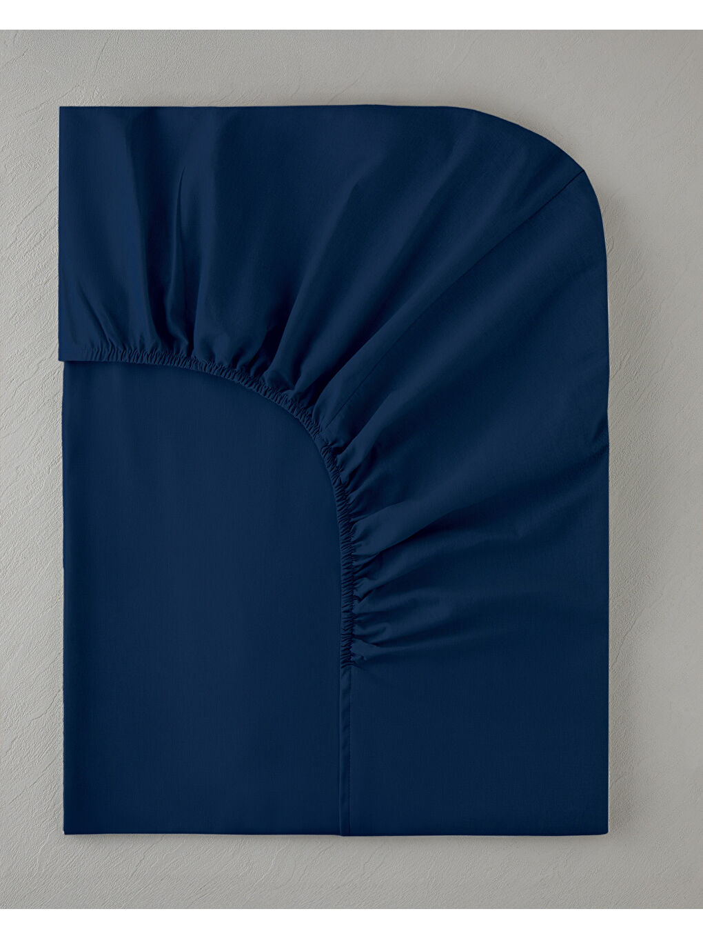Pure Pamuklu Çift Kişilik Lastikli Çarşaf 160x200 cm Gece Mavisi