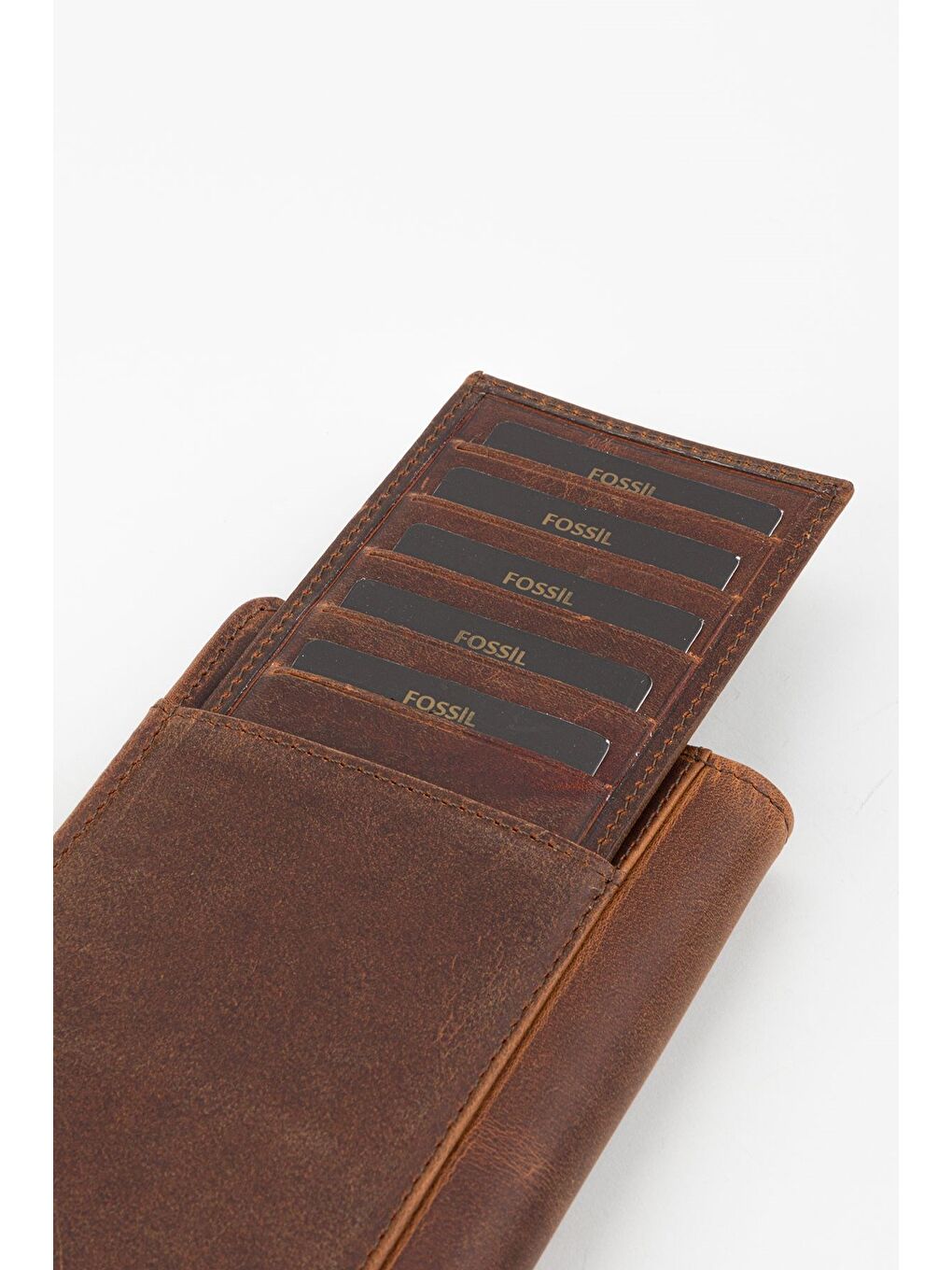 Kahverengi Kutulu Hakiki Deri Ekstra Kartlıklı Crayz Haki Unisex El Portföyü Kartlık Cüzdan-2