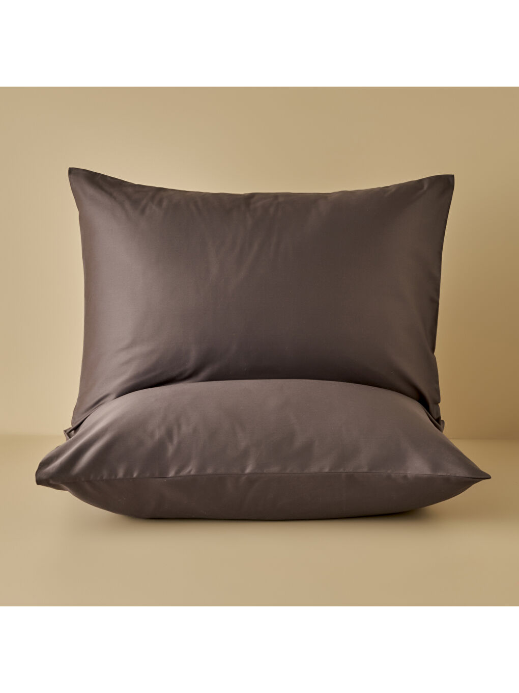 Bella Maison %100 Pamuk Saten Supreme 2'li Yastık Kılıfı Antrasit (50x70 cm)