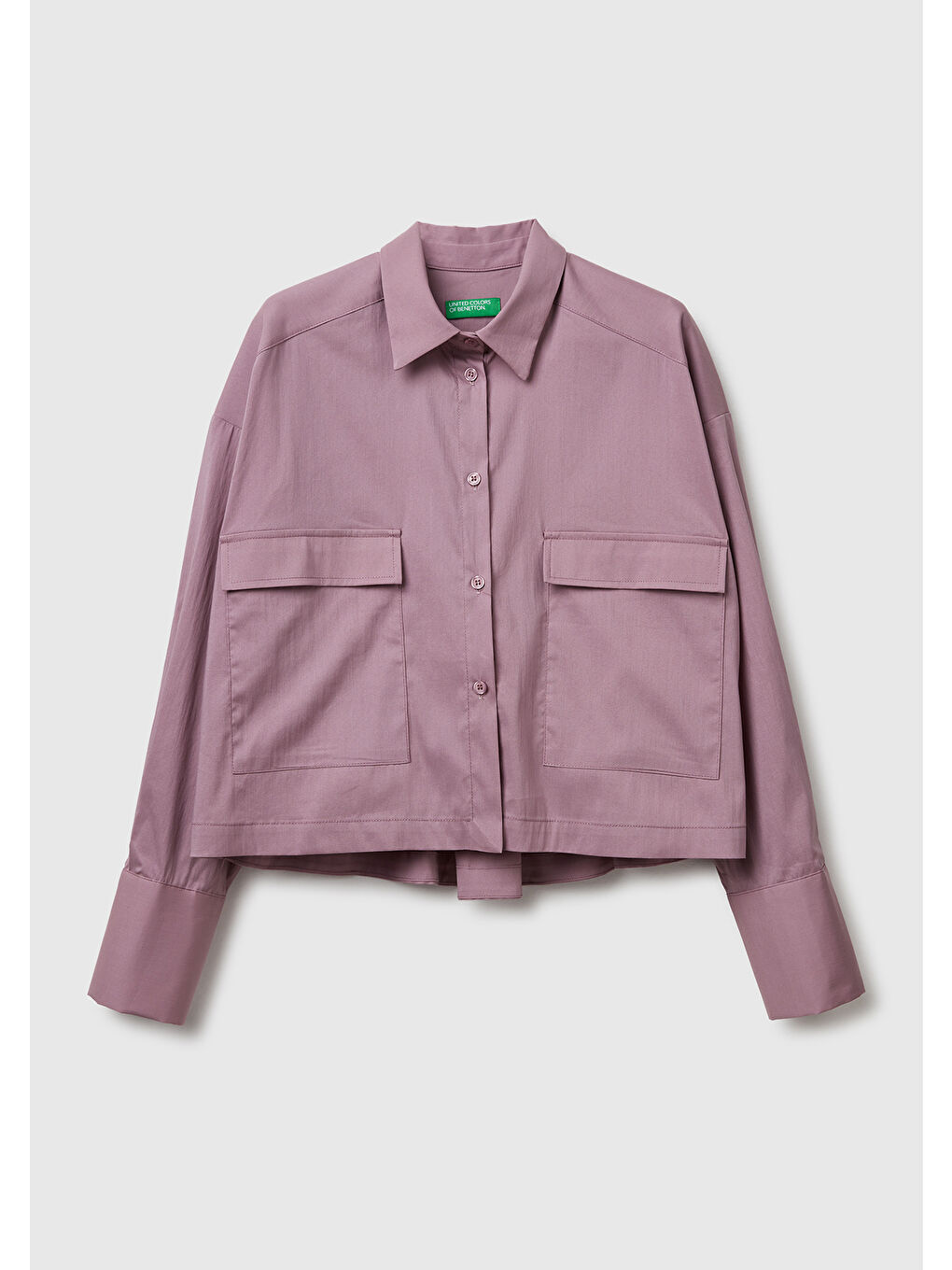 Karışık Kadın Pamuk Karışımlı Cepli Boxy Fit Gömlek-1