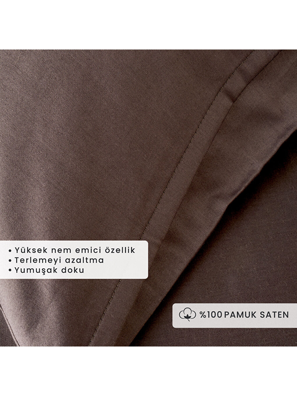 Bella Maison %100 Pamuk Saten Supreme 2'li Yastık Kılıfı Antrasit (50x70 cm) - 1