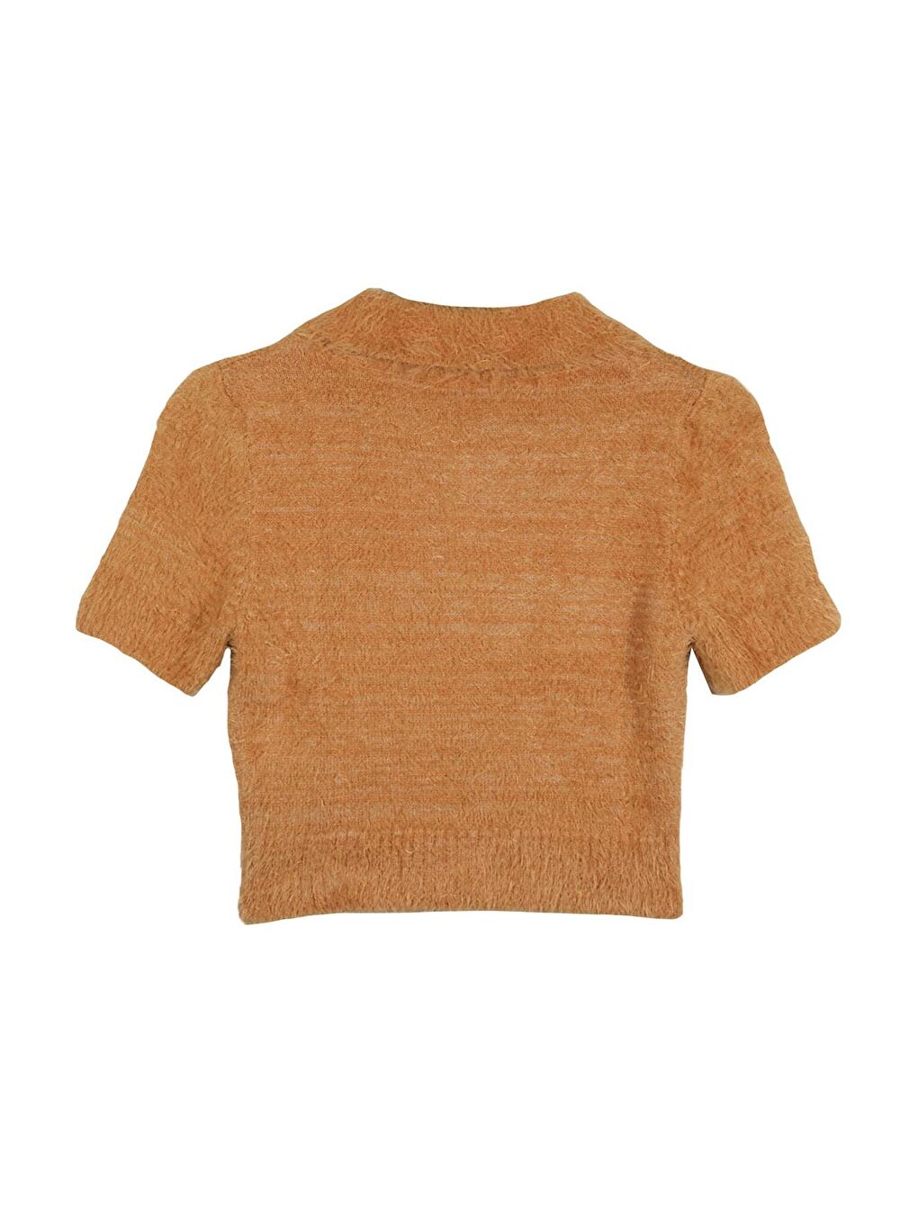 Sarı Hardal Polo Yaka Kısa Kol Triko Kazak-7