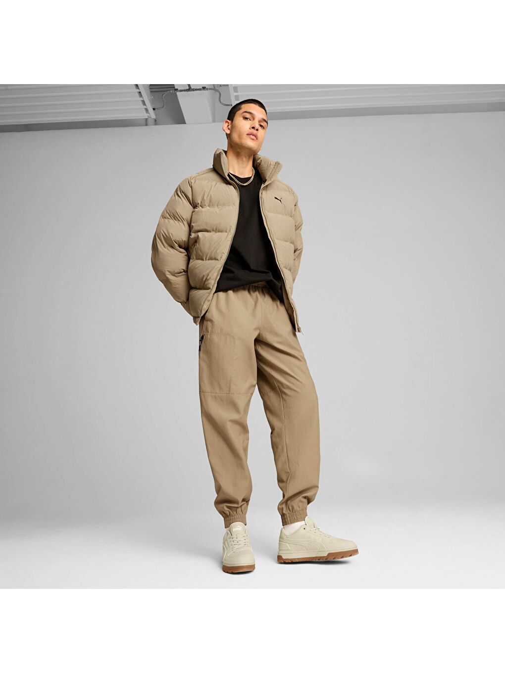 Kahverengi MONOMATERIAL Erkek Şişme Mont-1