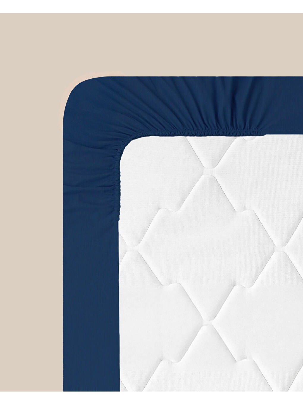 Pure Pamuklu Çift Kişilik Lastikli Çarşaf 160x200 cm Gece Mavisi-6