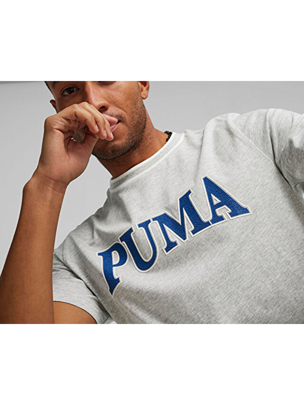 Puma Squad Graphic Tee Erkek Günlük Tişört 67896704 Gri-4