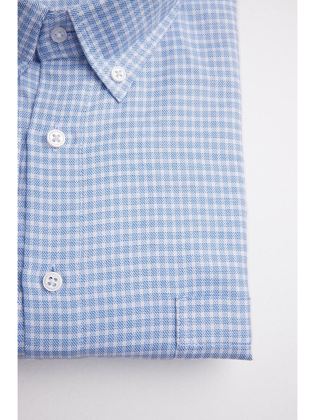 Karışık Büyük Beden Uzun Kollu Düğmeli Yaka Kareli Pamuklu Erkek Gömlek-2