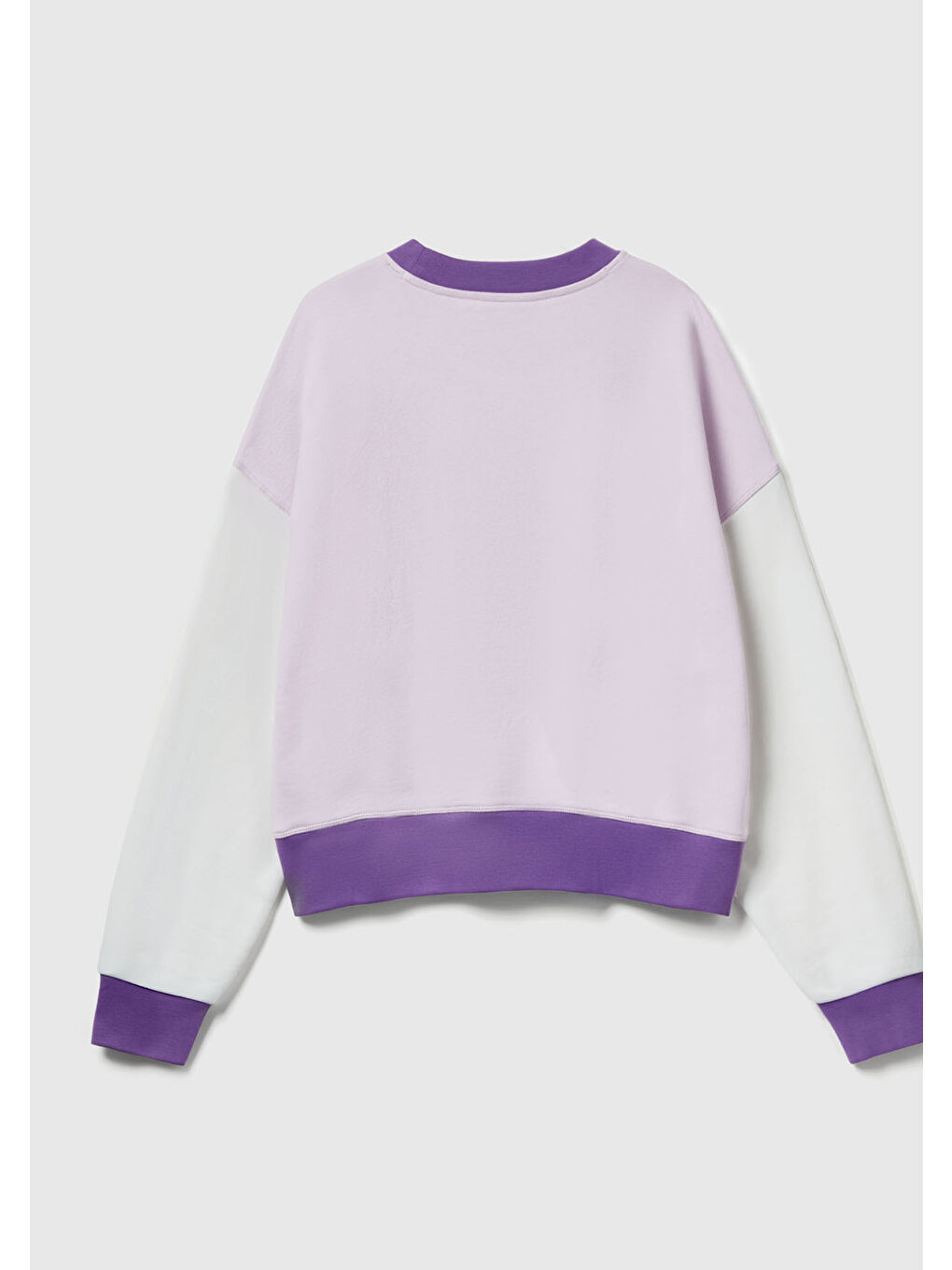 Kadın Beyaz  %100 Pamuk Renk Bloklu Stranger Things Baskılı Sweatshirt-3