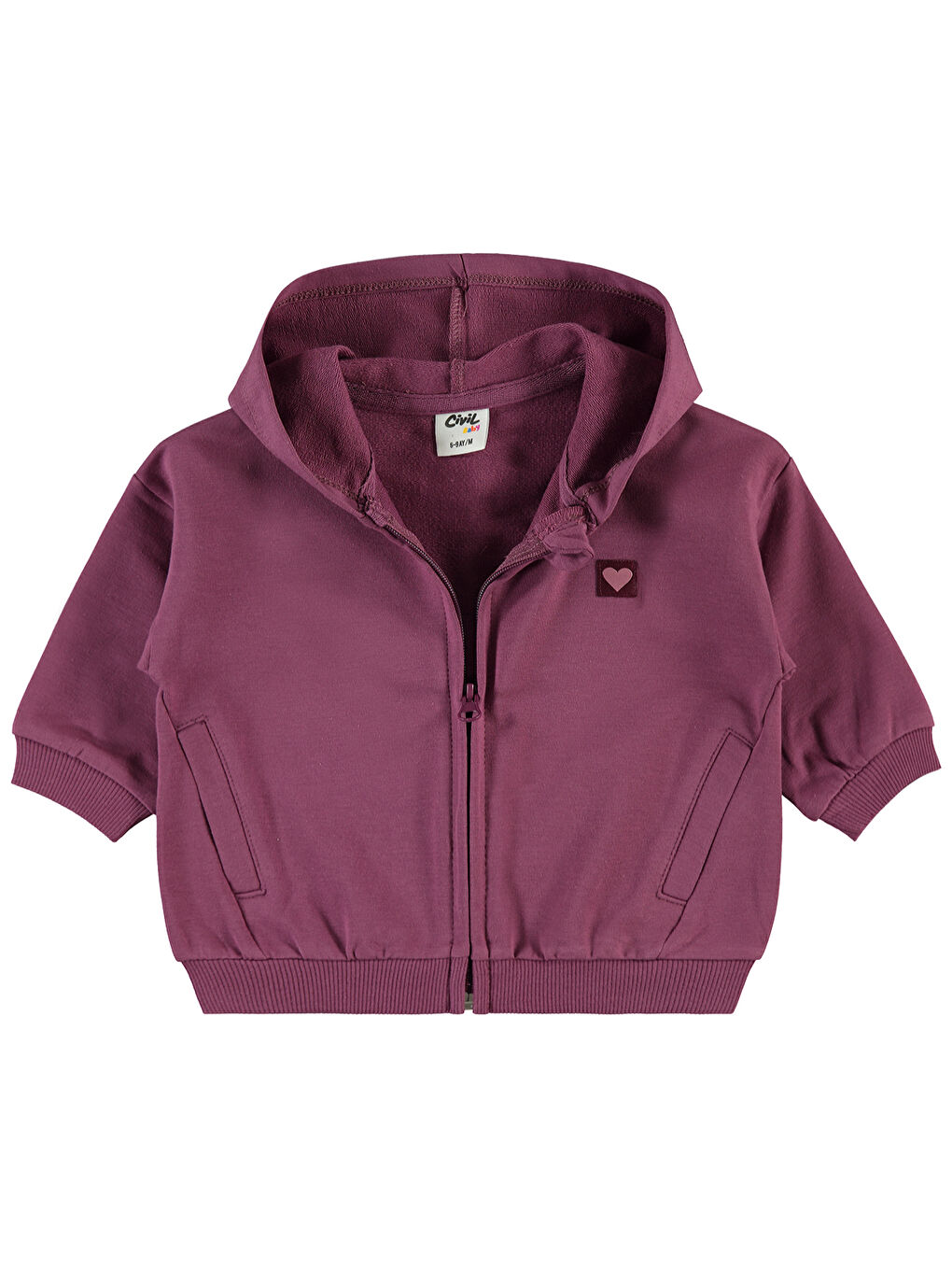 Pembe Baby Kız Bebek Kapüşonlu Hrıka 6-18 Ay Koyu Gül Kurusu-1