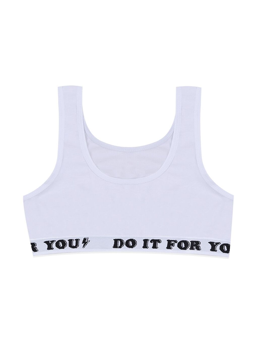 Beyaz Kız Çocuk 3'lü Kalın Askılı Yarım Atlet-1