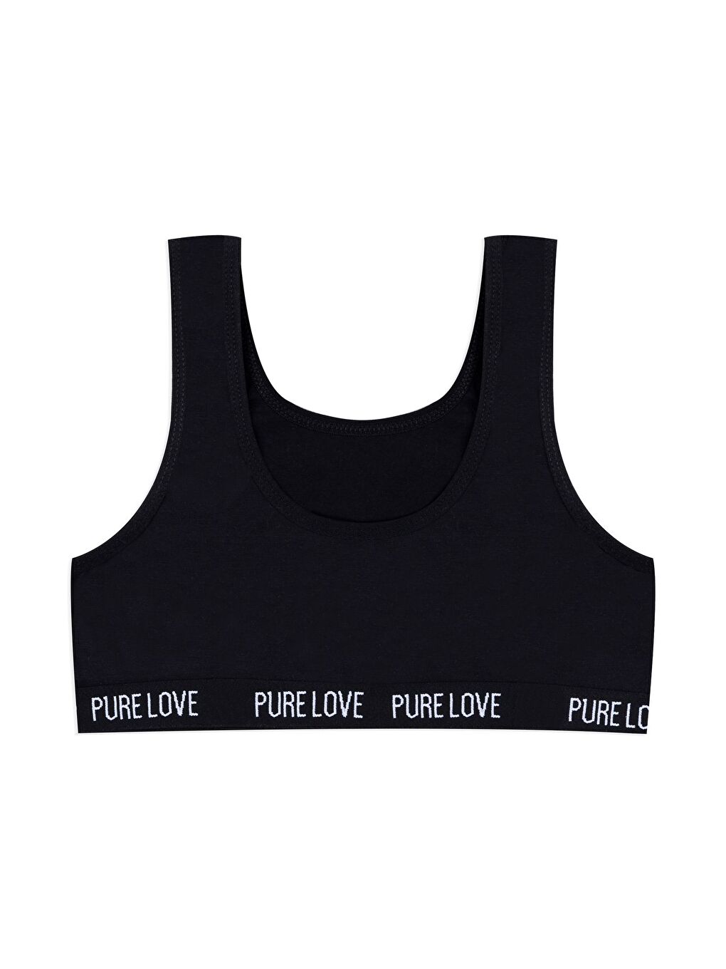 Siyah Kız Çocuk 3'lü Kalın Askılı Yarım Atlet-1