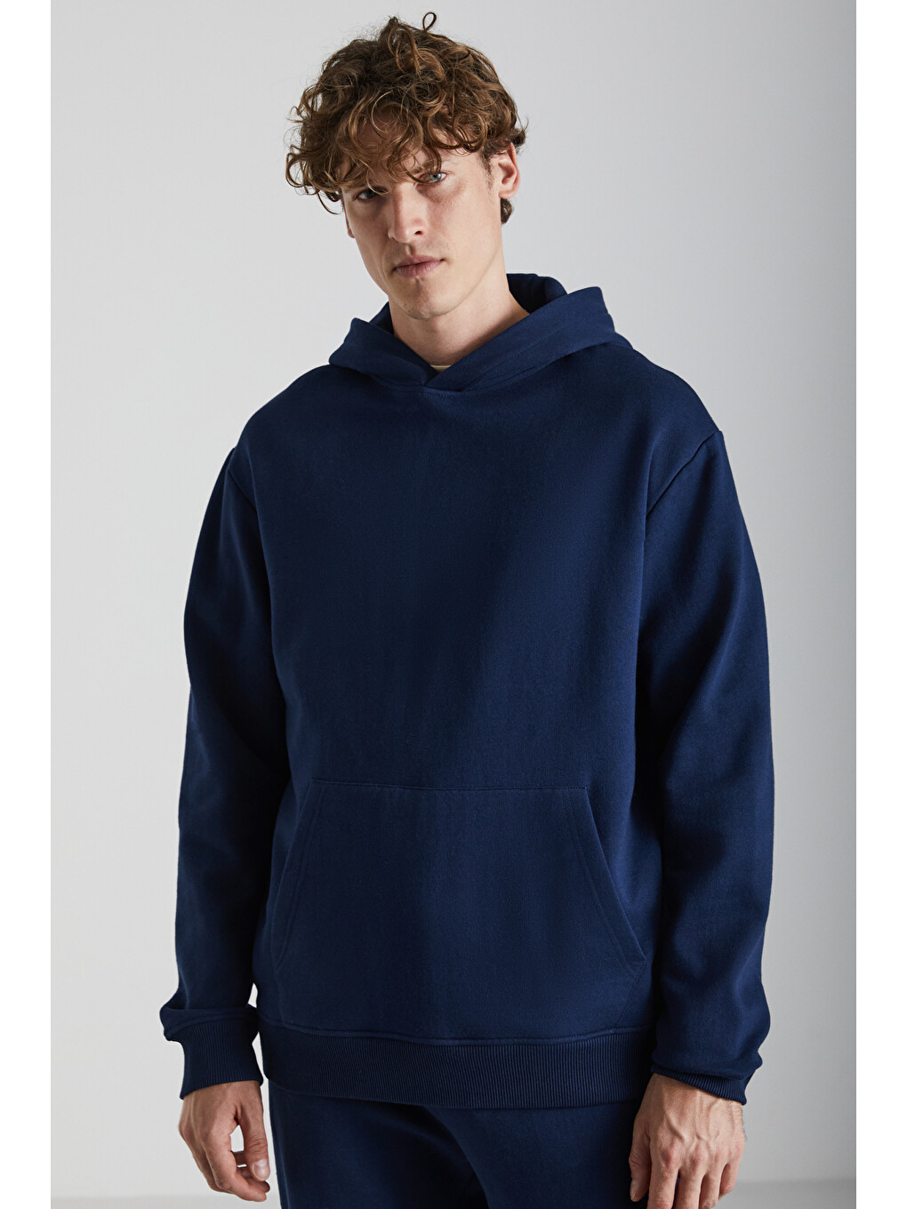 Cartmel Erkek Organik Kumaşlı İçi Polarlı Yumuşacık Kanguru Cepli Kapüşonlu Lacivert Sweatshirt