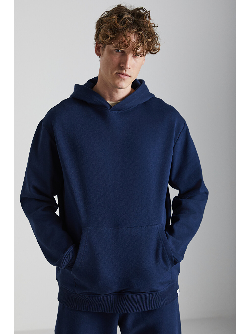 Cartmel Erkek Organik Kumaşlı İçi Polarlı Yumuşacık Kanguru Cepli Kapüşonlu Lacivert Sweatshirt-1