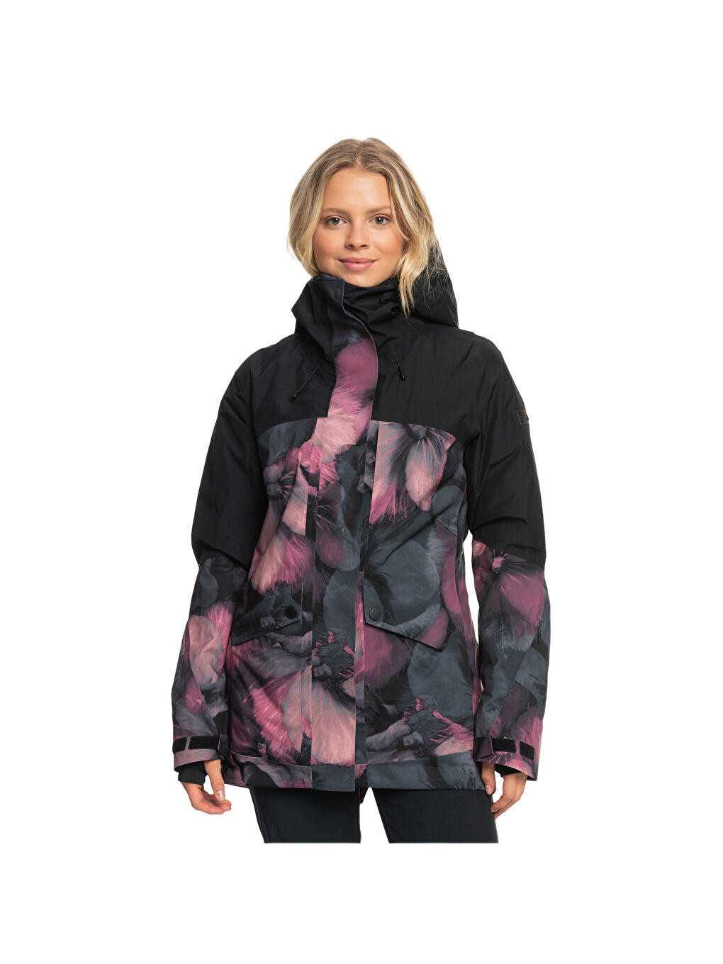 Gore-tex Glade Printed Kadın Siyah Snowboard Ceketi