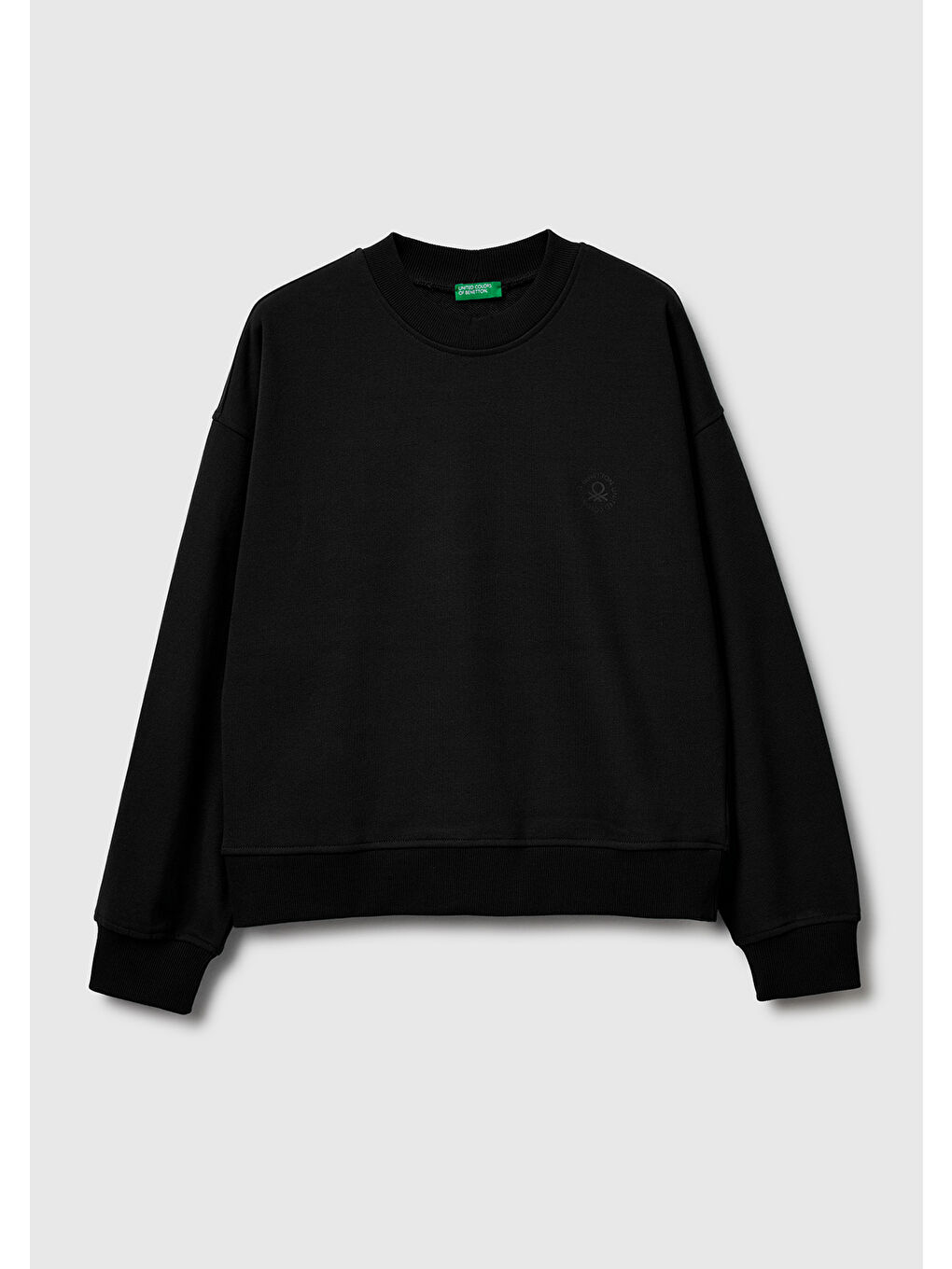 Kadın Siyah Pamuk Karışımlı Logo Baskılı Sweatshirt