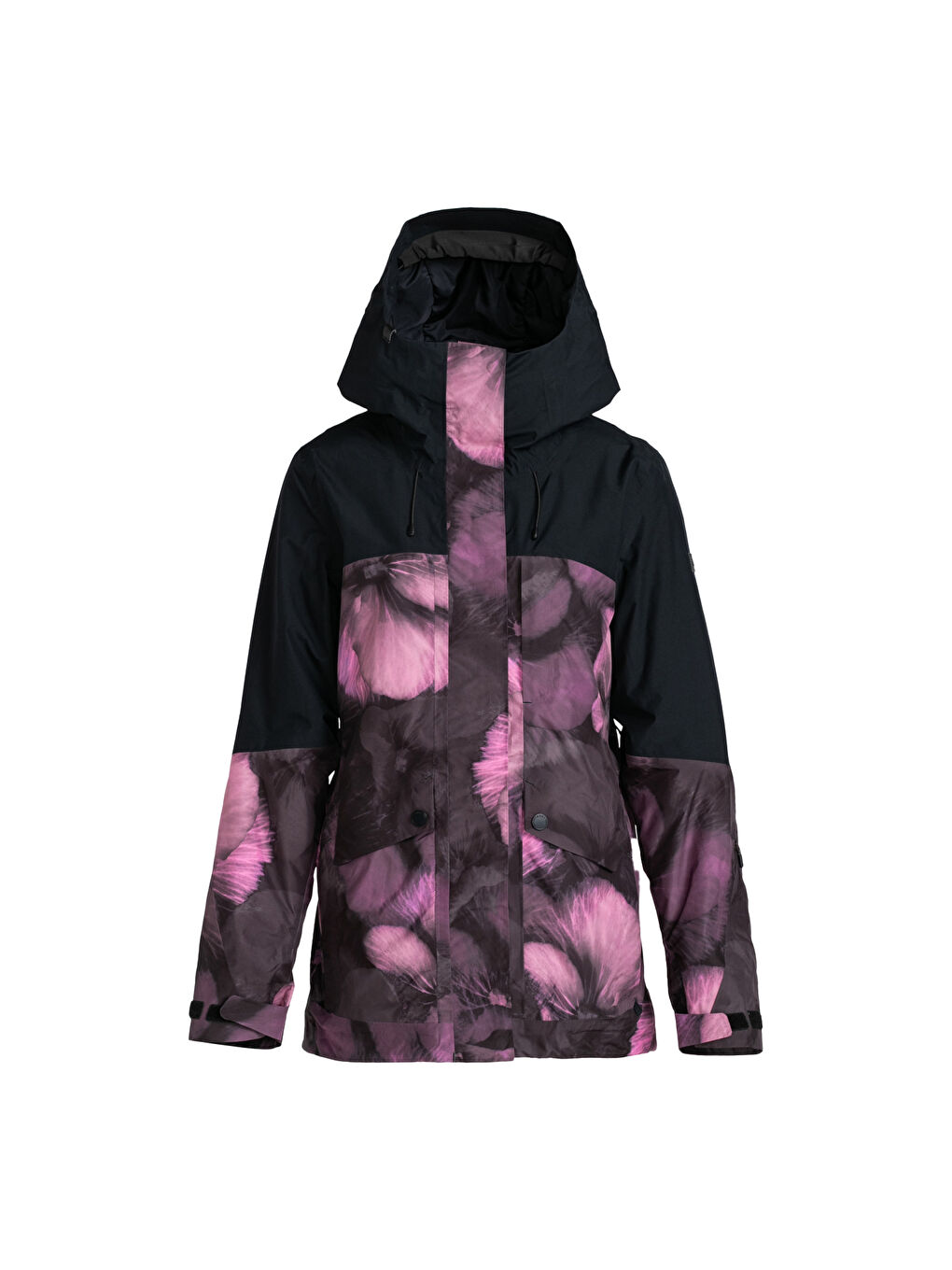 Gore-tex Glade Printed Kadın Siyah Snowboard Ceketi-1