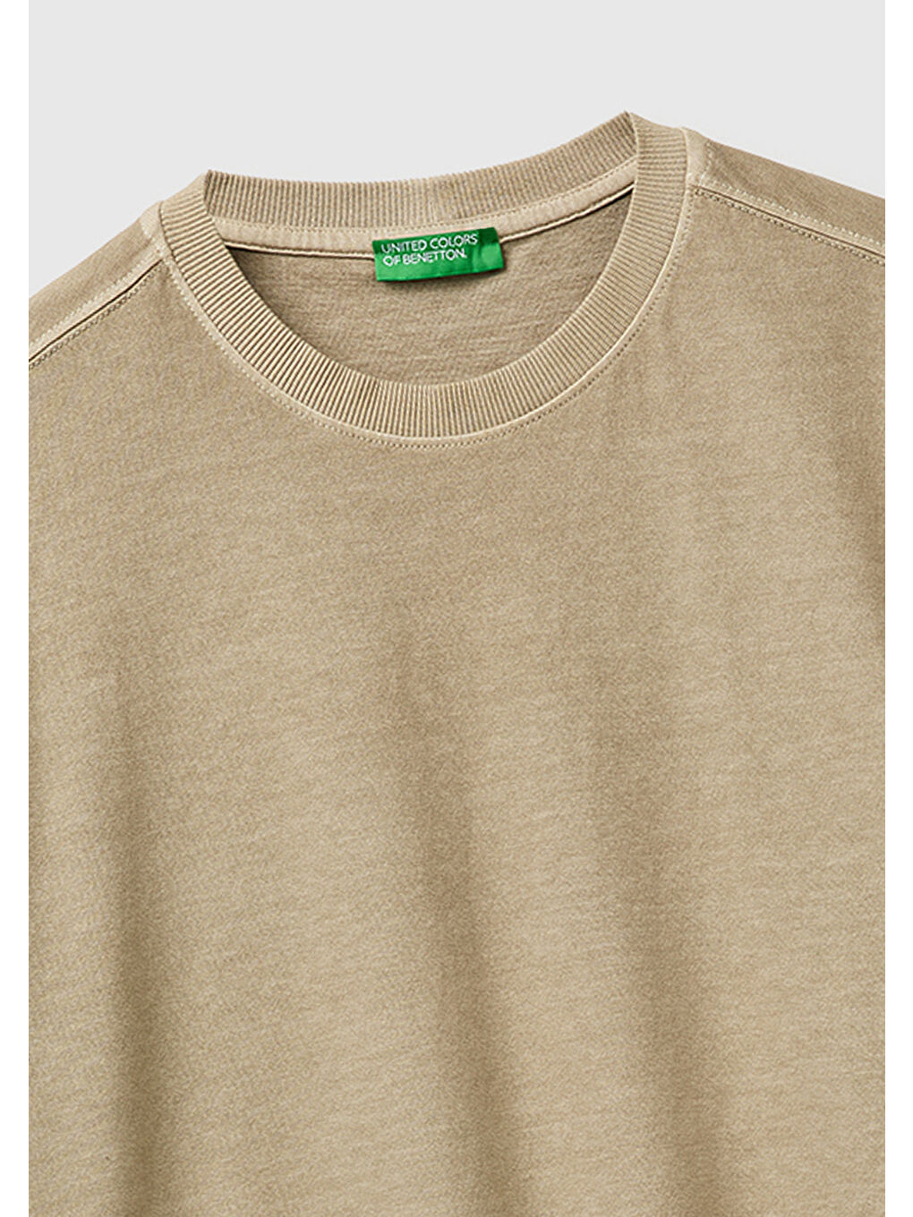 Ekru Erkek Krem %100 Pamuk Logo Baskılı Relax Fit T-Shirt-2