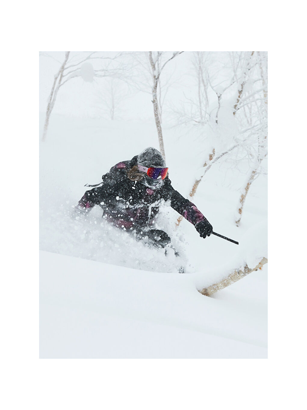 Gore-tex Glade Printed Kadın Siyah Snowboard Ceketi-3