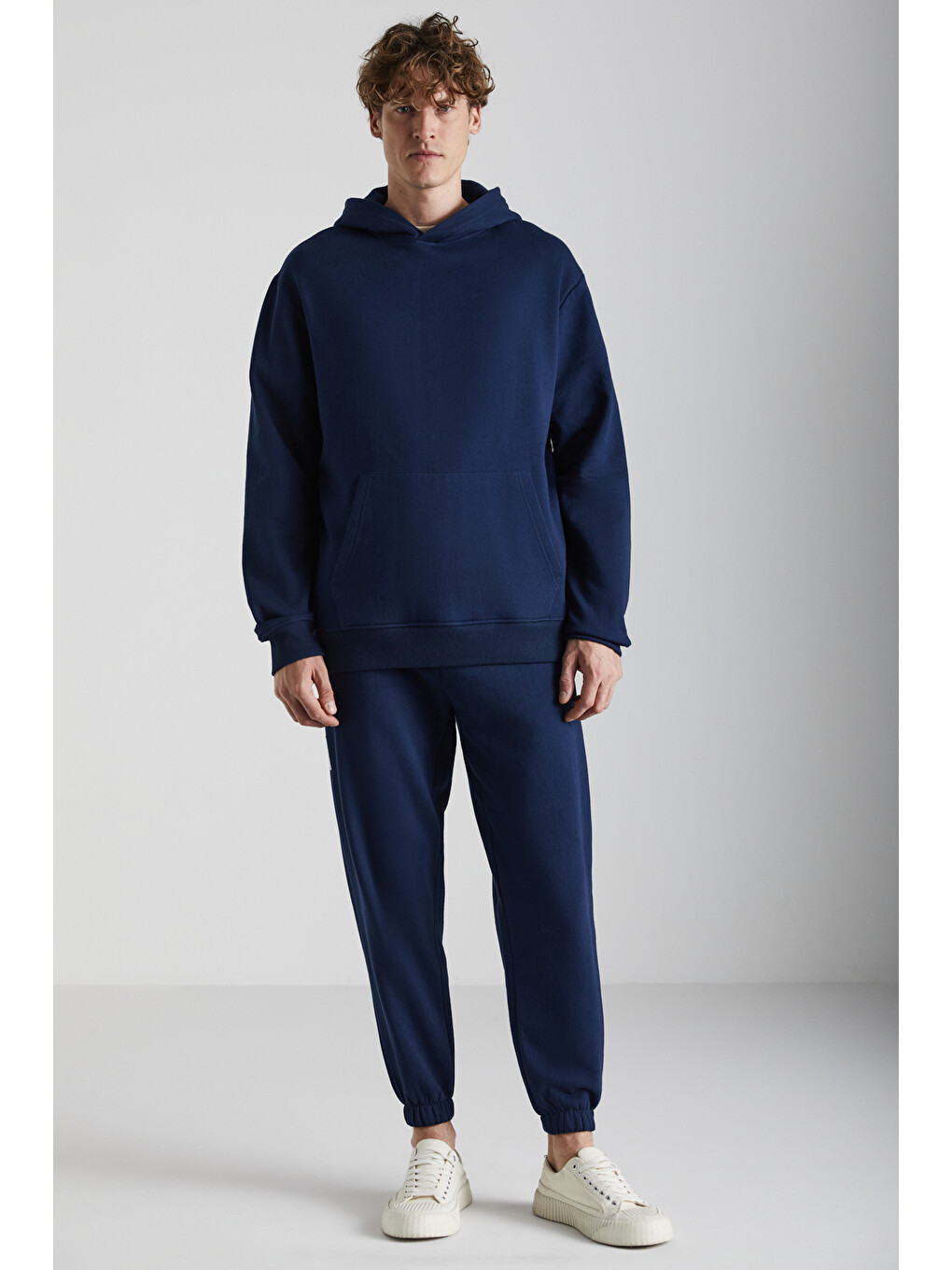 Cartmel Erkek Organik Kumaşlı İçi Polarlı Yumuşacık Kanguru Cepli Kapüşonlu Lacivert Sweatshirt-4