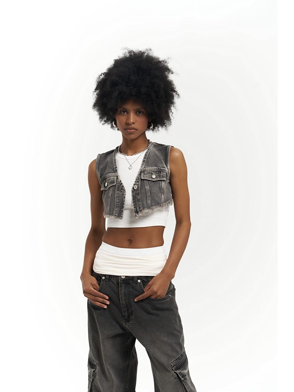 Gri Regina Füme Jean Yelek