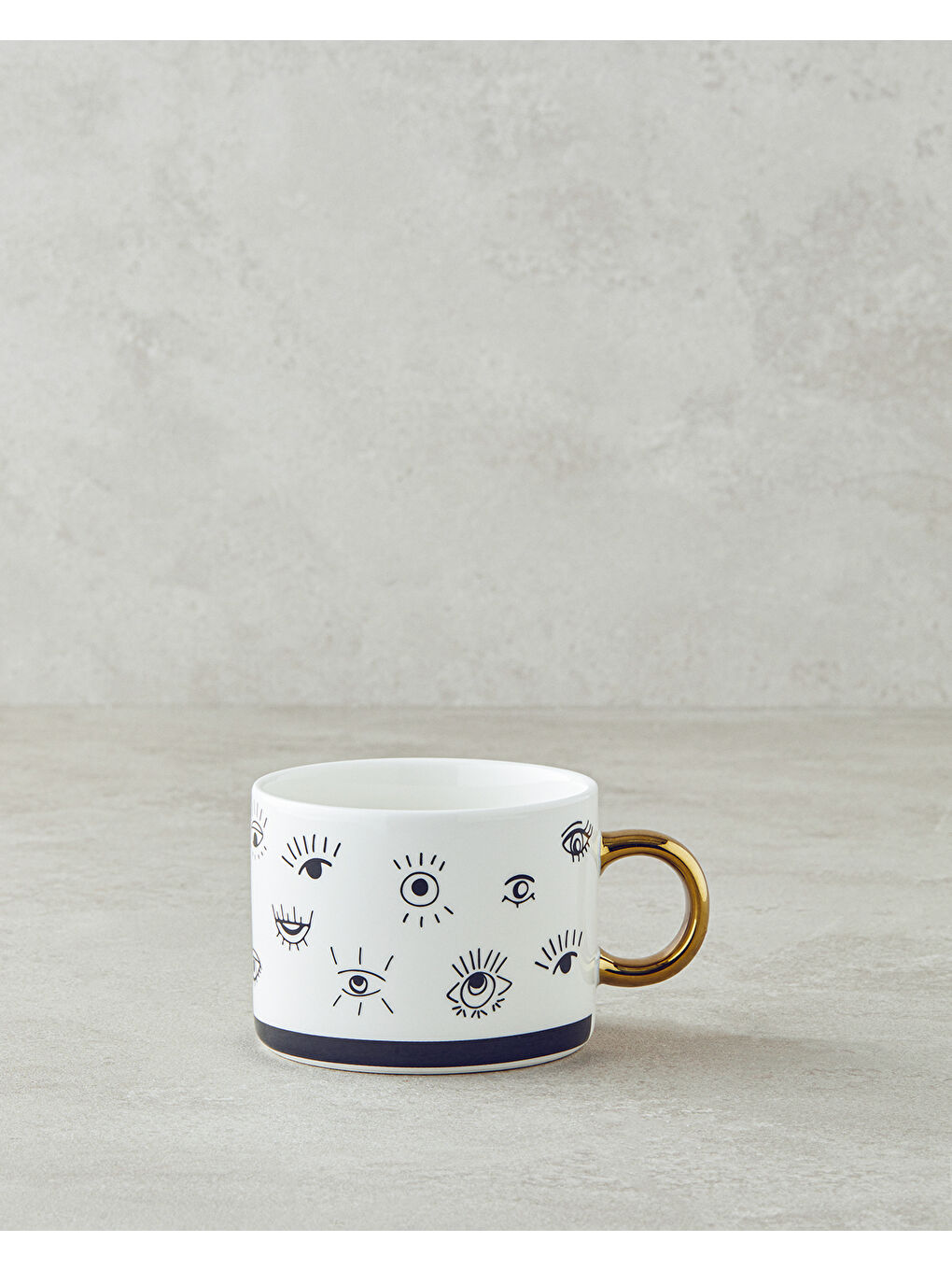 All Eyes On New Bone China Yılbaşı Kupa 345 ml Siyah - Beyaz