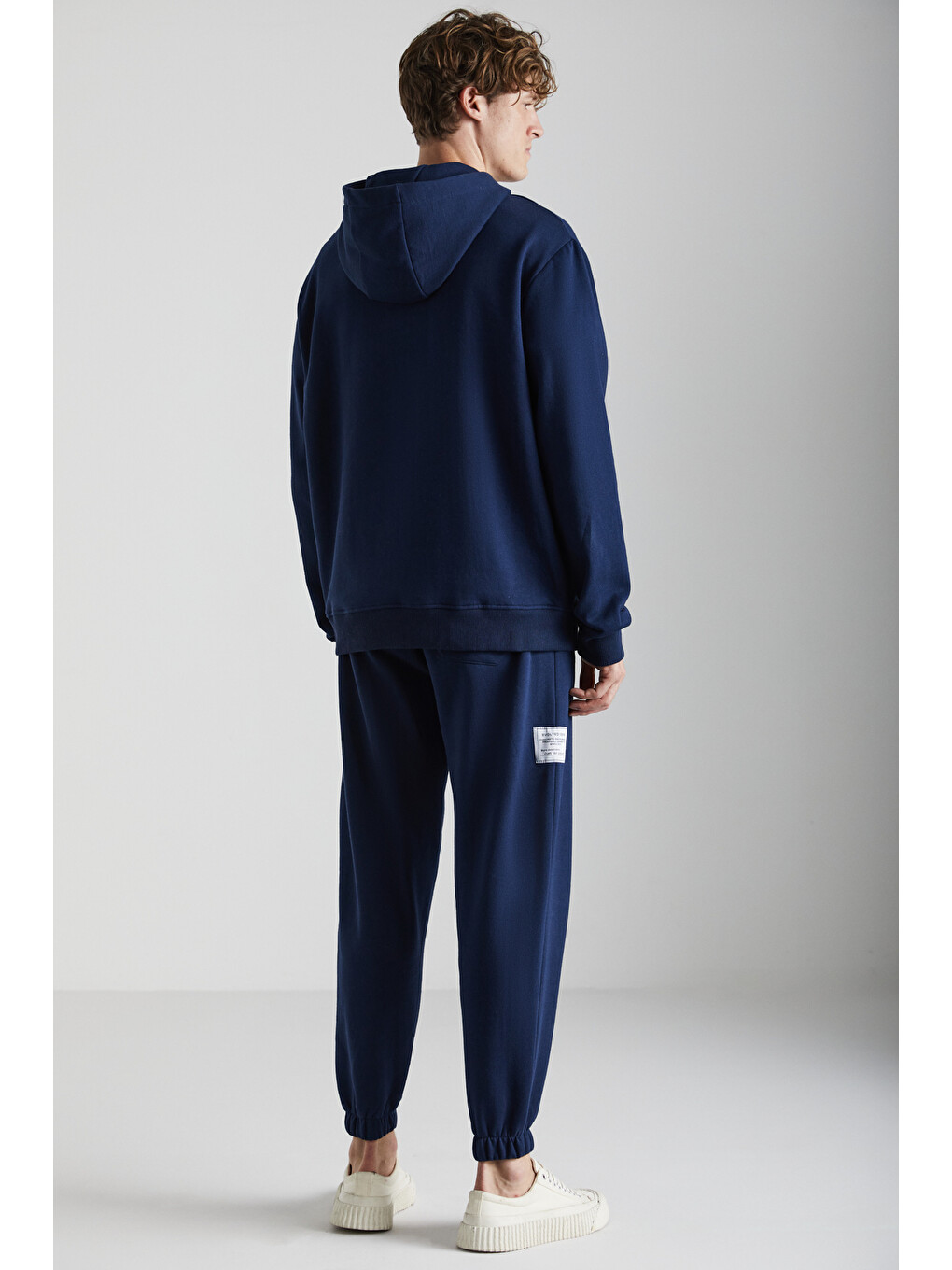 Cartmel Erkek Organik Kumaşlı İçi Polarlı Yumuşacık Kanguru Cepli Kapüşonlu Lacivert Sweatshirt-5