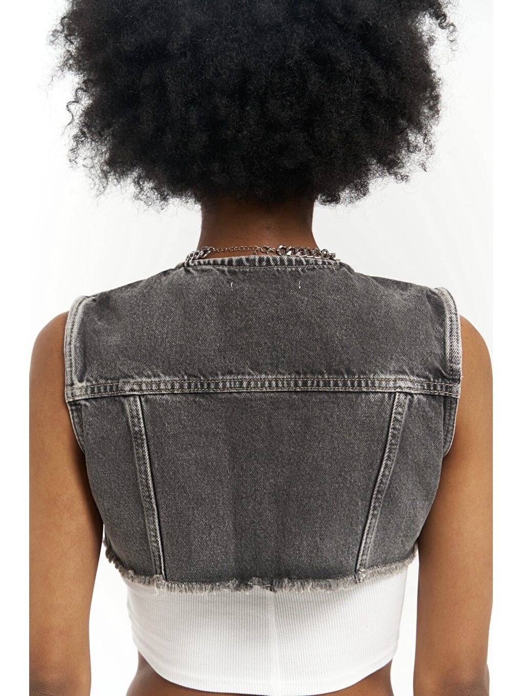 Gri Regina Füme Jean Yelek-3