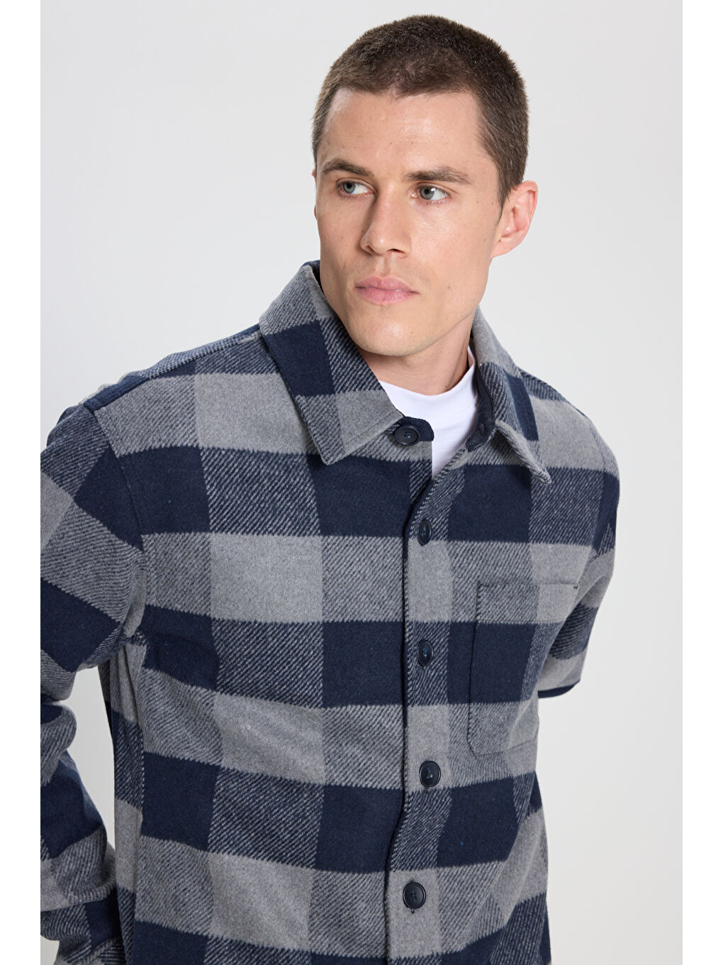 Karışık Loose Fit Rahat Kesim Çok Renkli Sherpa Oduncu Gömlek-3