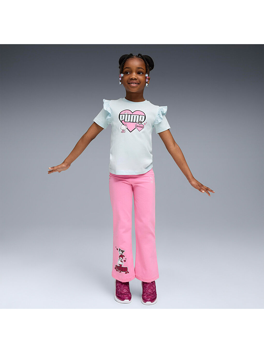 X Hk&Fr Ruffle Kız Çocuk Mavi Tişört-2