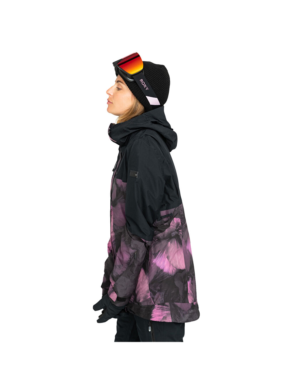 Gore-tex Glade Printed Kadın Siyah Snowboard Ceketi-9