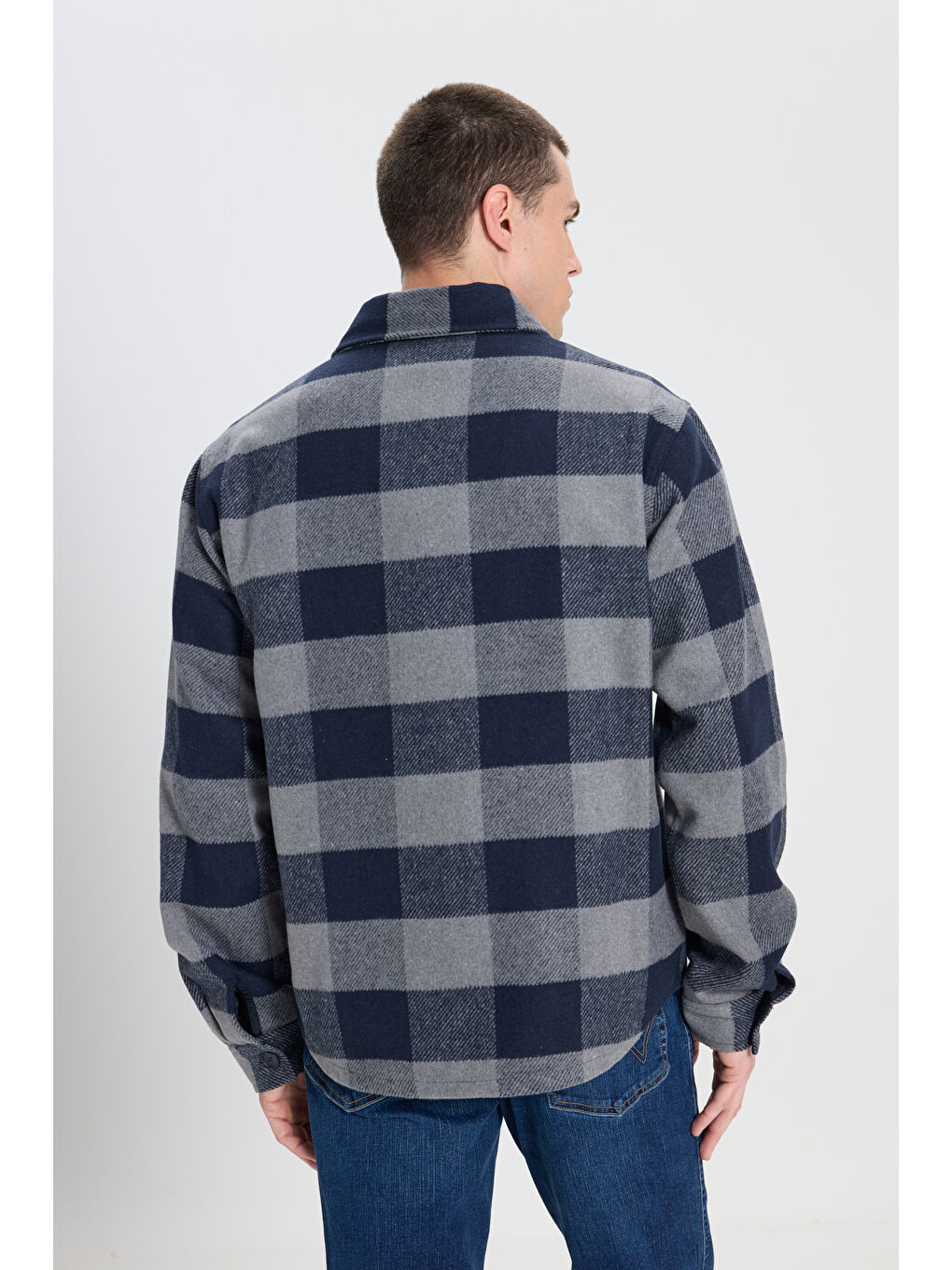 Karışık Loose Fit Rahat Kesim Çok Renkli Sherpa Oduncu Gömlek-4