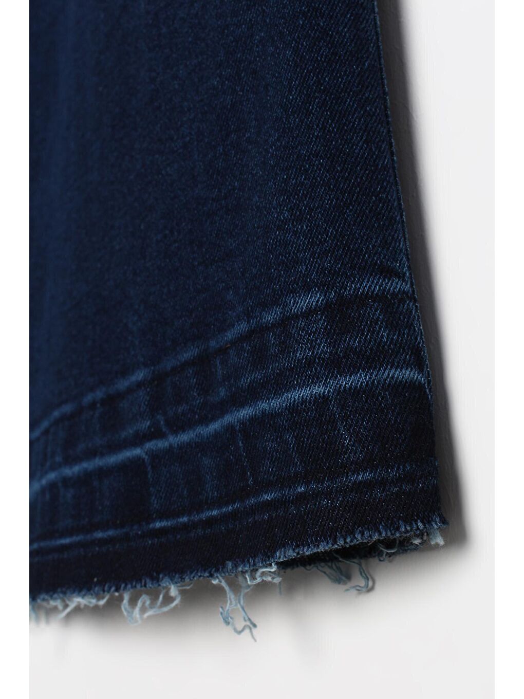 Orta Mavi Pamuklu Wide Leg Denim Pantolon-4