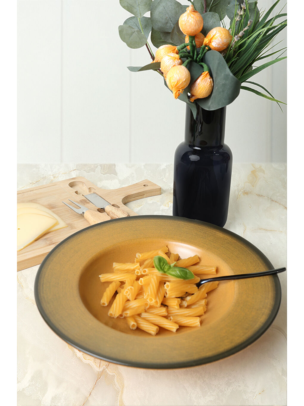 Keramika Karişik Yellow Ege Makarna Tabağı 28 Cm