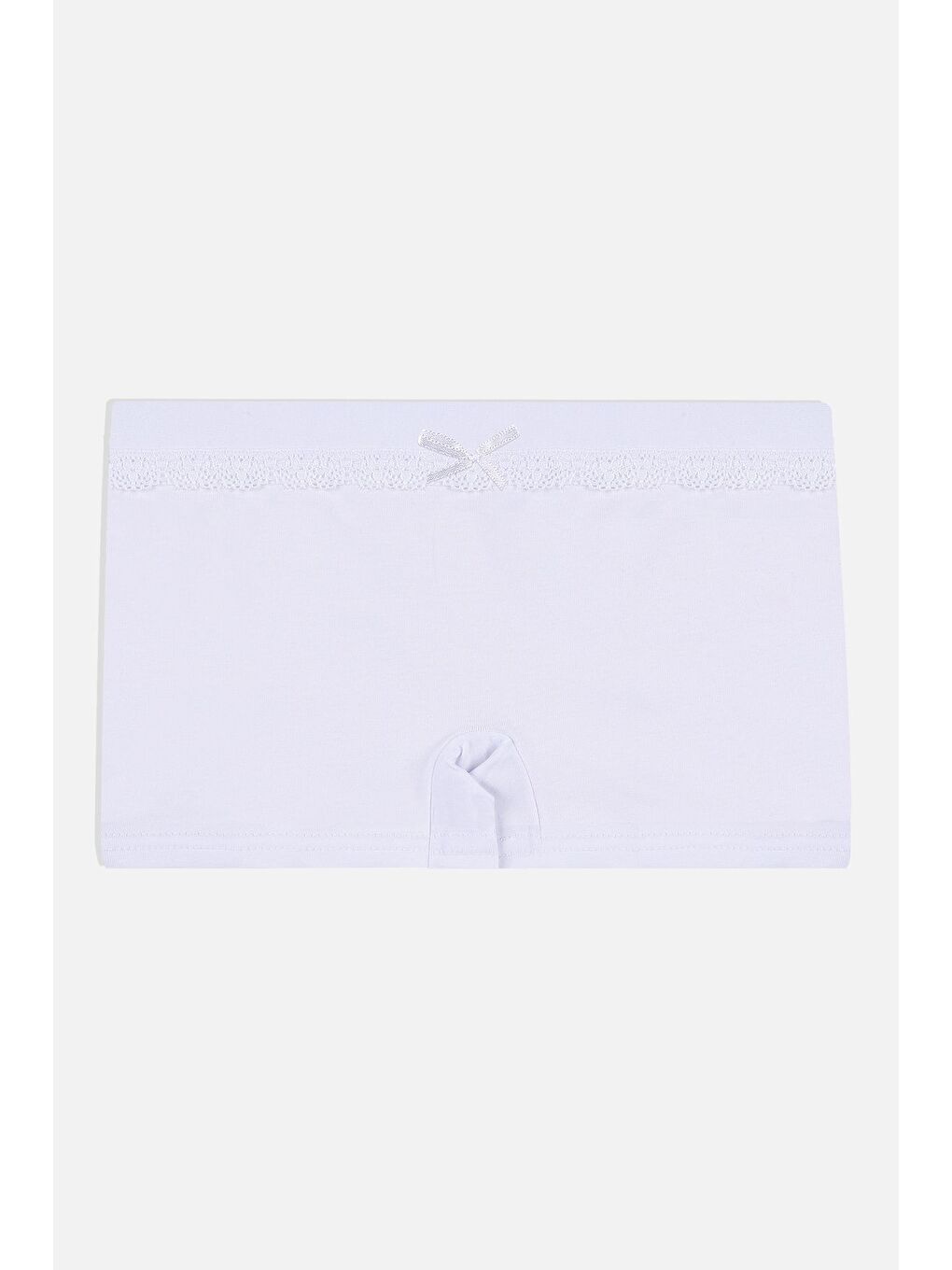 Ekru Kız Çocuk 5'li Pamuklu Dantel Detaylı Boxer-1