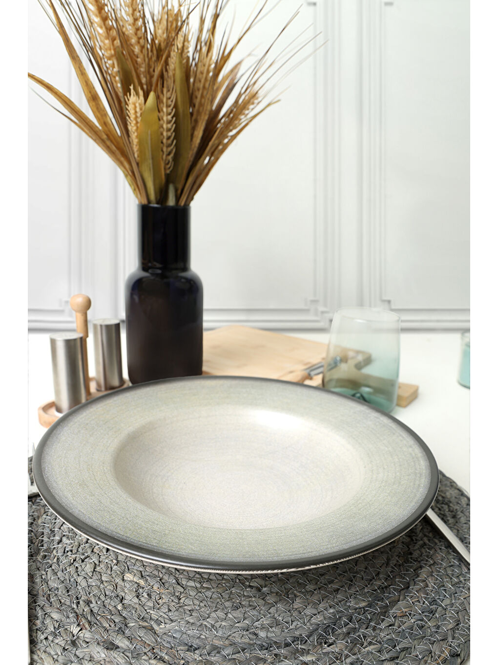 Keramika Karişik Gray Ege Makarna Tabağı 28 Cm - 2