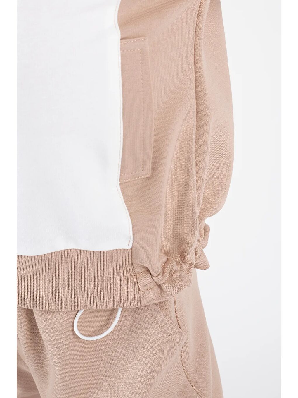 Mor Kız Çocuk Kanguru Cepli Beli Lastik Detaylı Günlük Eşofman Takımı M00754-8