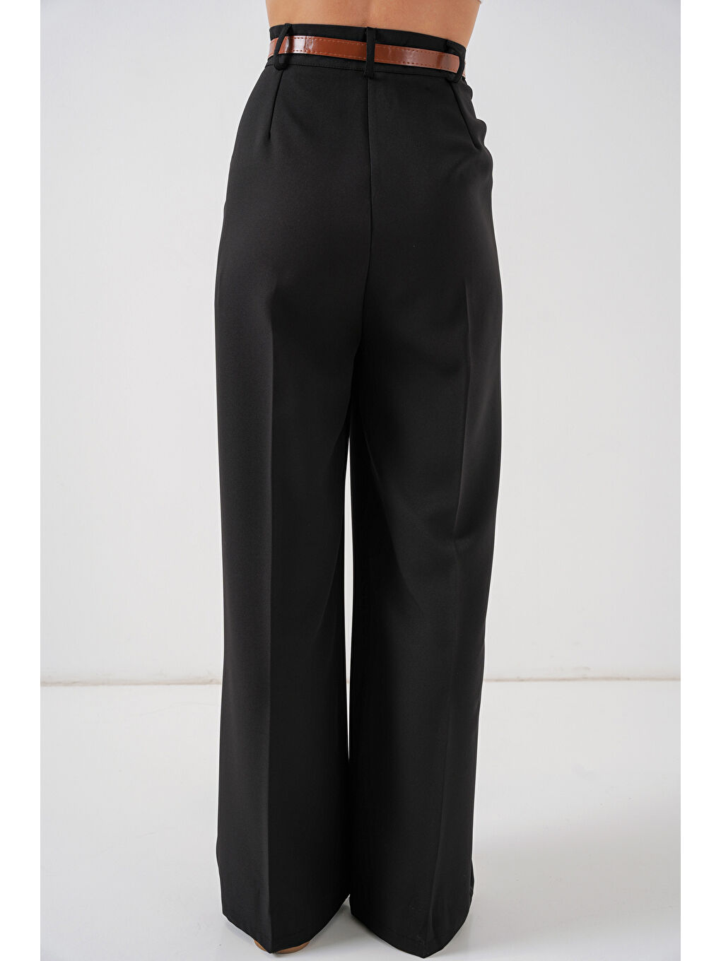 Kadın Yüksek Bel Palazzo Pantolon 30051 - Siyah-5