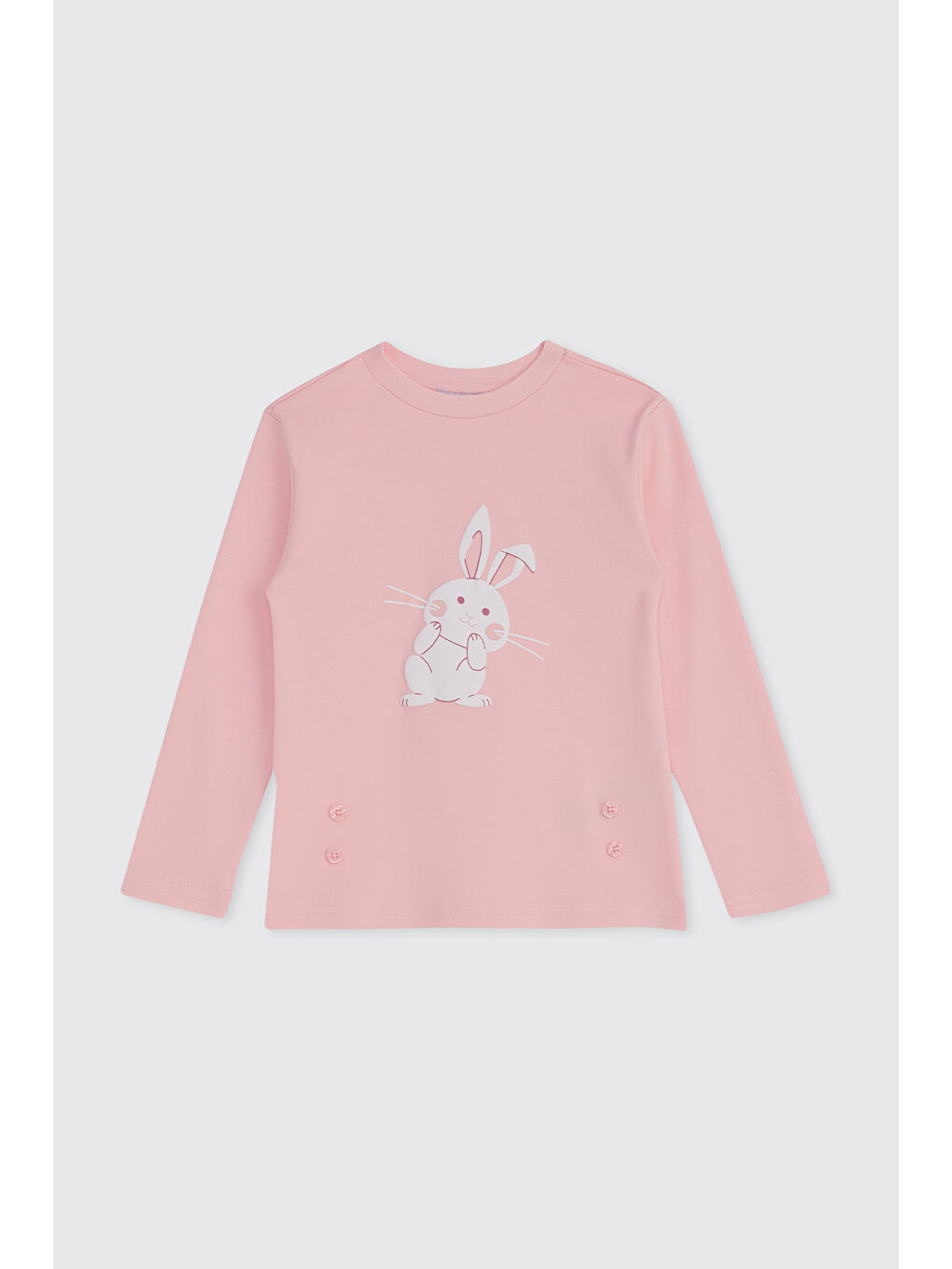 Kız Çocuk Çiçek Desenli Pembe Pijama Takımı-3