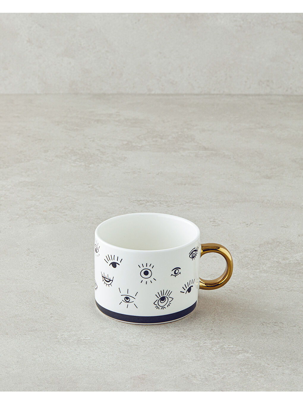 All Eyes On New Bone China Yılbaşı Kupa 345 ml Siyah - Beyaz-1