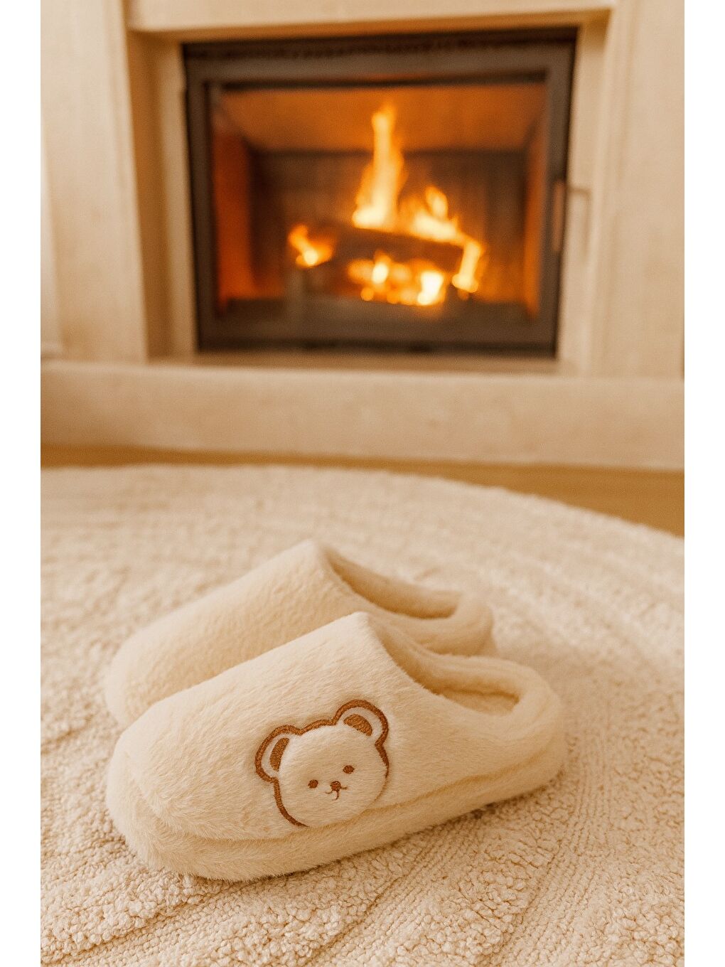 Karışık 3'lü Paket FLUFFY Kapalı Kadın Terlik Ev Terliği-9