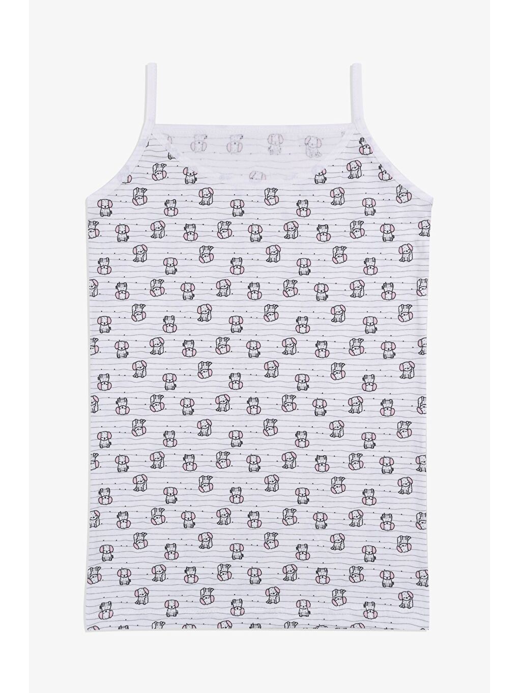 Siyah Kız Çocuk 3'lü Penguen Desenli Pamuklu Atlet-1