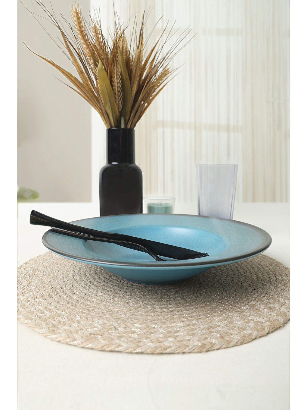 Keramika Karişik Blue Ege Makarna Tabağı 28 Cm - 2