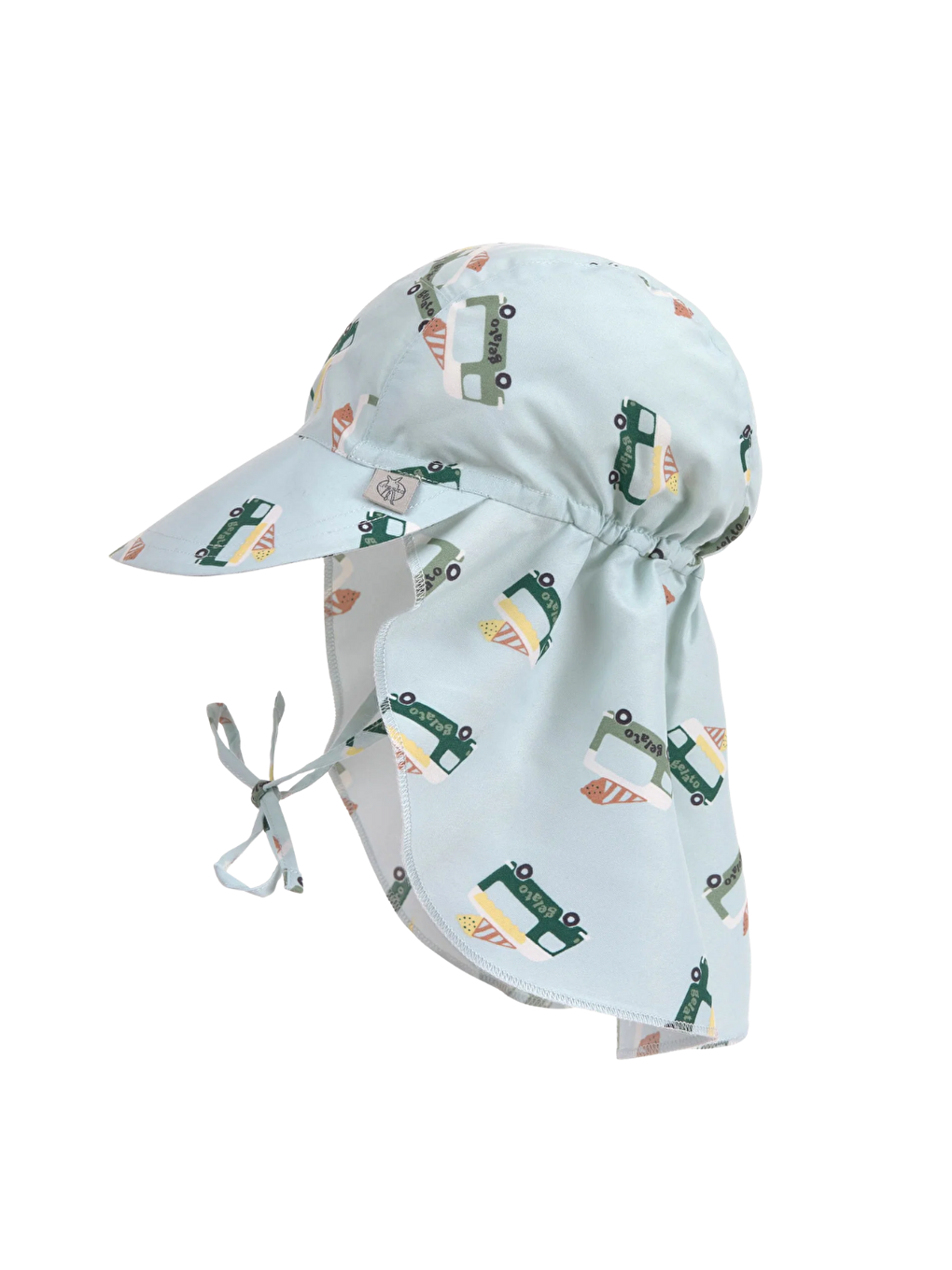 Mavi Flap Hat Uv Korumalı Uzun Şapka Ice Cream Truck Illusion Blue