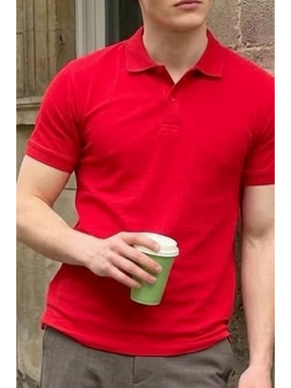 Erkek Pamuklu Fashion Kırmızı Polo Yaka Tişört-5