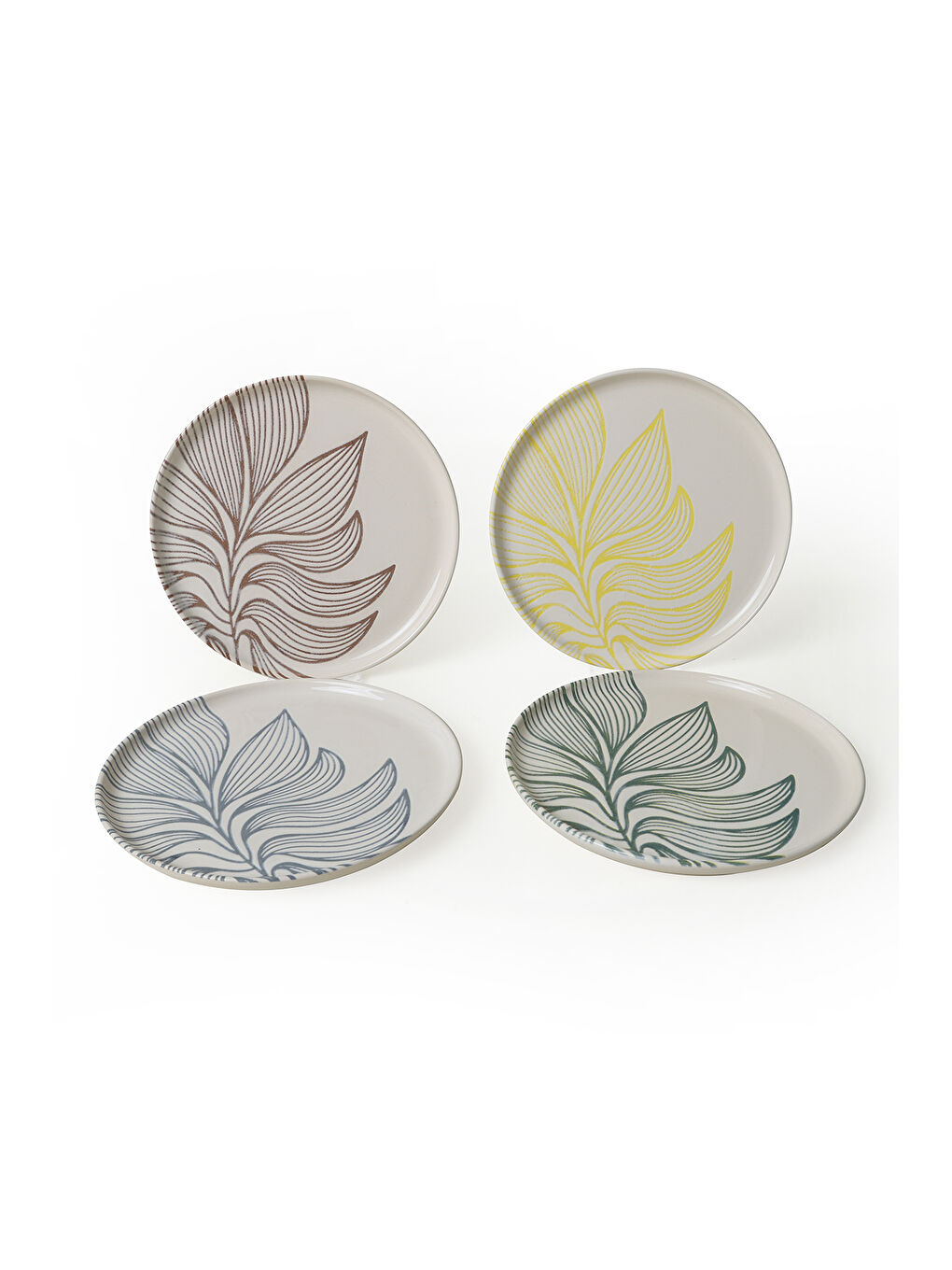 Karışık Leaf Harmony Nordıc Pasta Tabağı 22 Cm 4 Adet-3