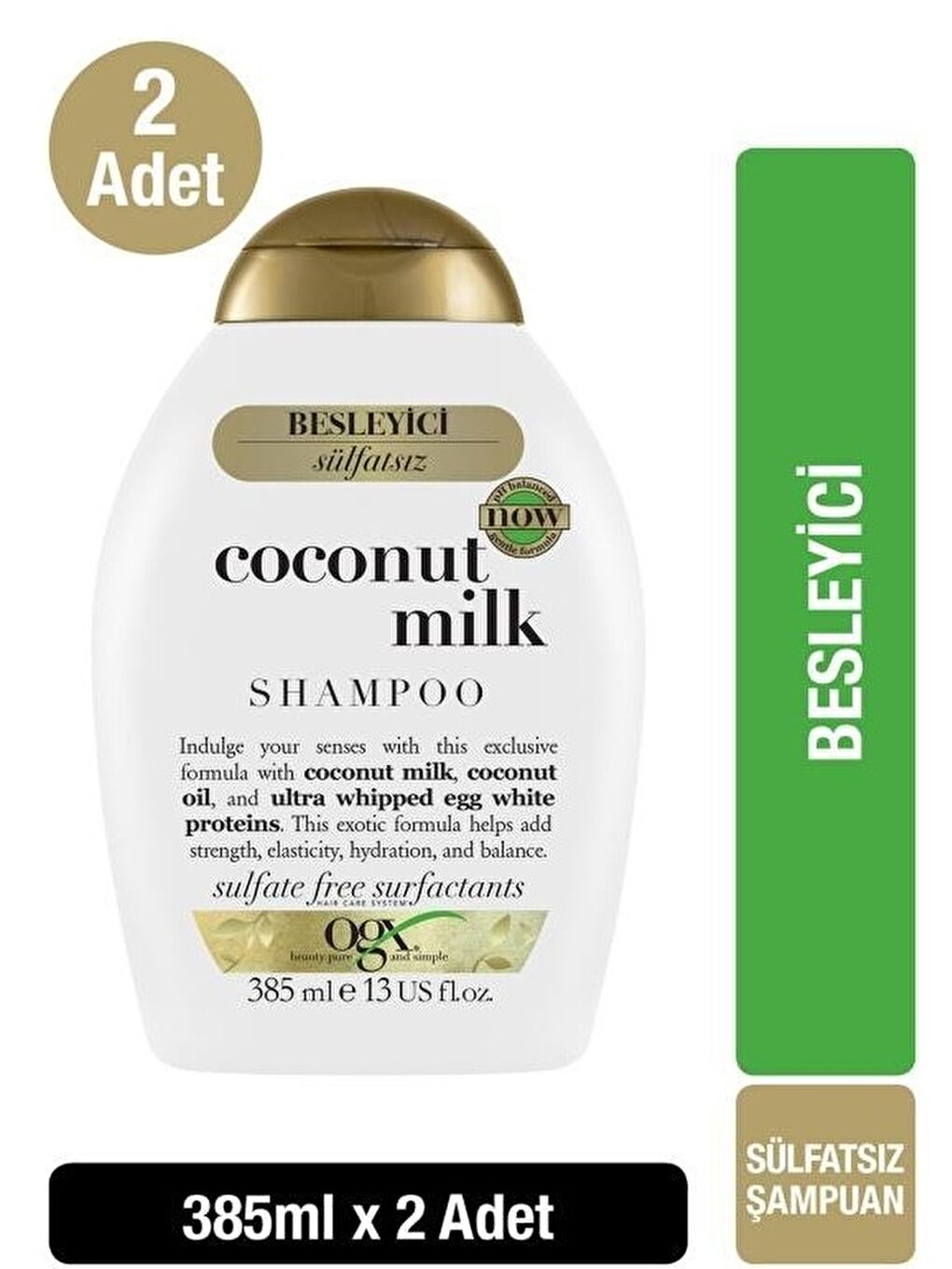 OGX Renksiz Besleyici Coconut Milk Şampuan 385 ml x 2 Adet